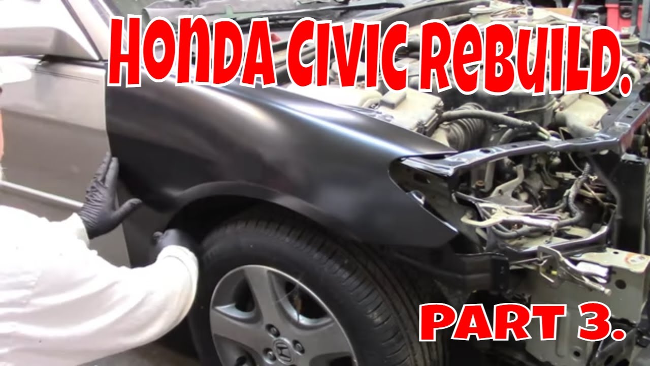 Honda Civic Rebuild Part 3. Pre Painting And Fitting. - YouTube