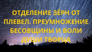 Отделение зёрн от плевел. Преумножение бесовщины и воли души Творца.