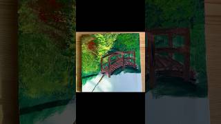 Wooden bridge painting | landscape painting