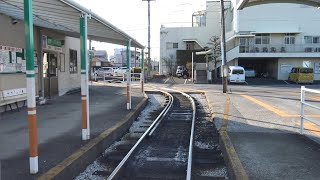 とさでん交通後免線の後免町駅構内の風景