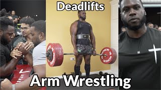 Powerlifter does Arm Wrestling Tournament | Deload Deadlifts