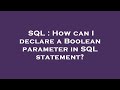 SQL : How can I declare a Boolean parameter in SQL statement?