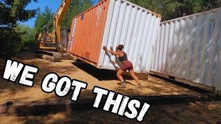 Moving Three 20ft Shipping Containers On Our Off-Grid Property