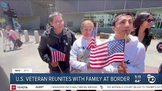 U.S. veteran reunites with family at border