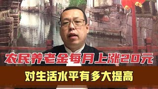 农民基础养老金每月上涨20元，对农村老人的生活水平，有多大提高