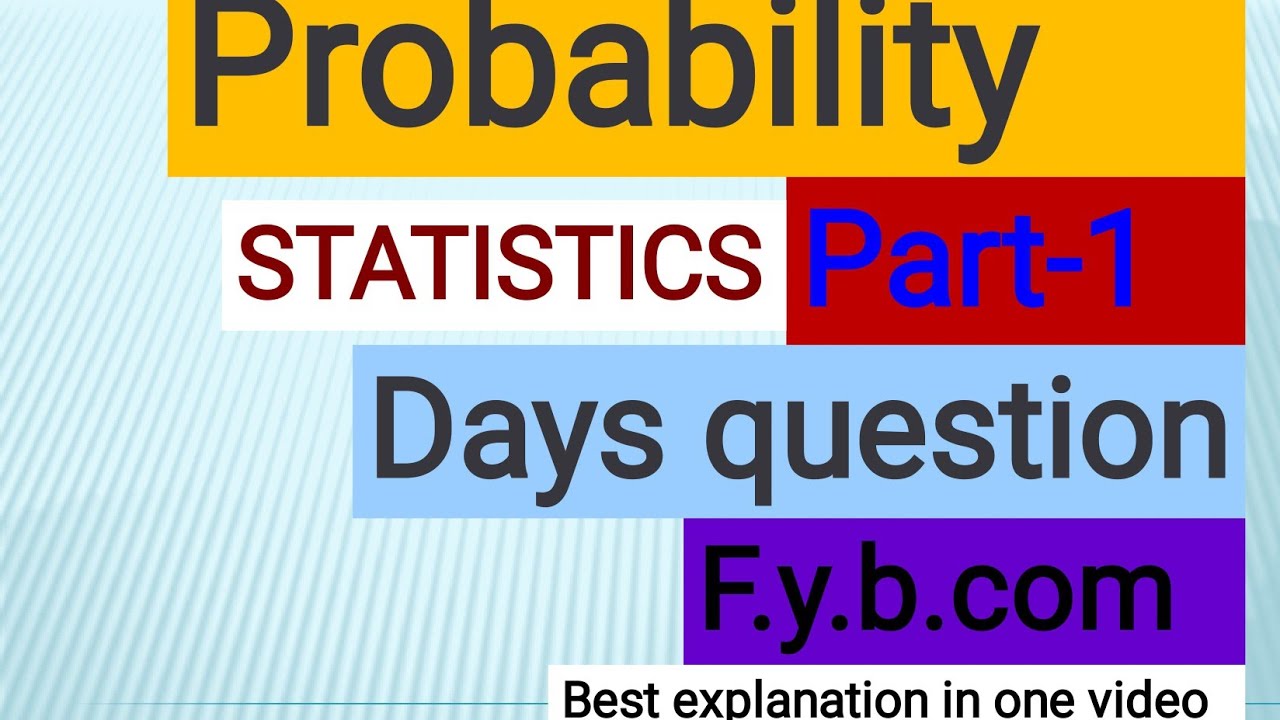 Probability F.y.b.com| Part-1| Probability B.com 1st Year| Statistics ...