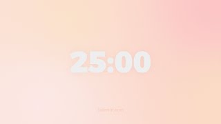 25 Minute Count Up Timer ⏱ Gentle Chime + Pastel Animated Background