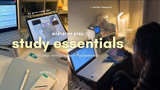 study essentials 📖✨ | midterms prep, study apps, notion templates + ESR iPad accessories