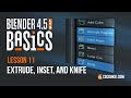 Extrude, Inset, and Knife in Blender - BLENDER 4.5 BASICS (part 11)