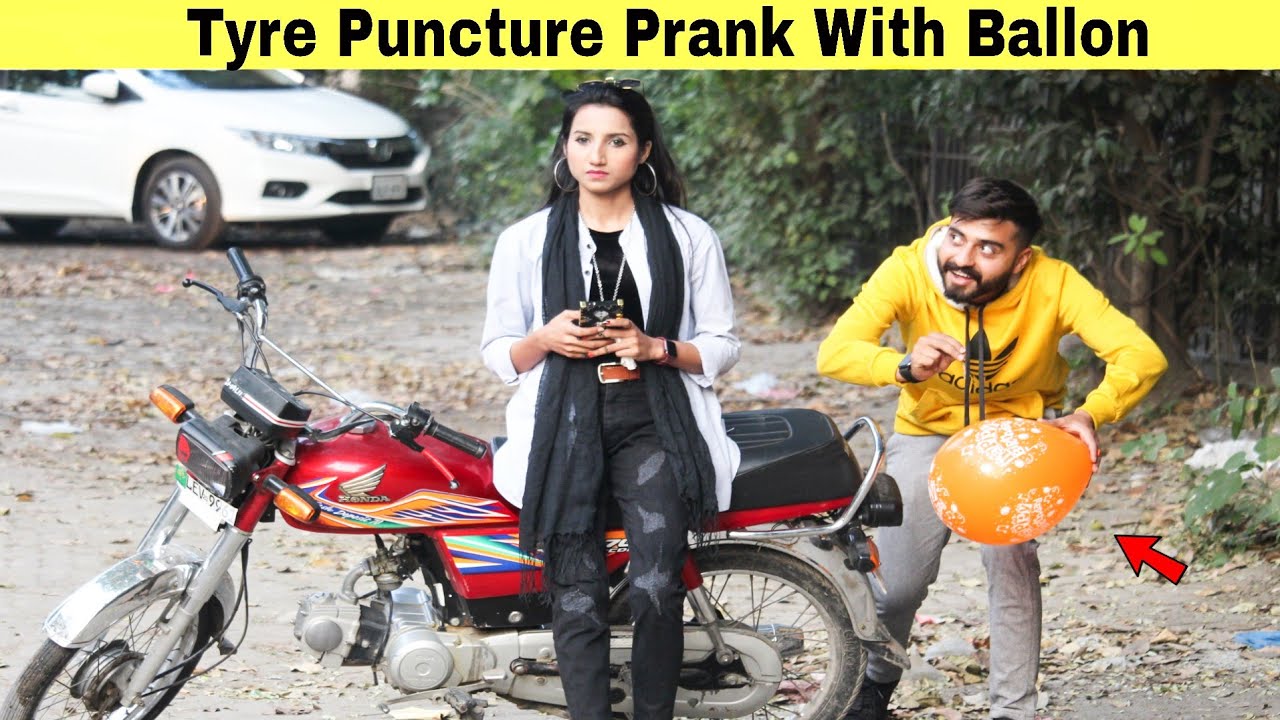 Tyre Puncture Prank With Popping Ballons Hitpranks Youtube