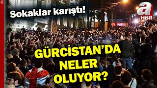 Gürcistan'da sokaklar karıştı! On binler sokaklarda... | A Haber