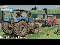 Feeding Cow/Calf, Baling Straw & Collecting Bales│Bally Spring│FS 22│Timelapse#5