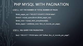 PHP MYSQL DATA WITH PAGINATION