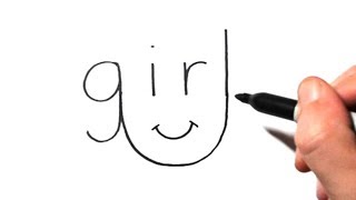 How to Draw a Girl Using the Word Girl