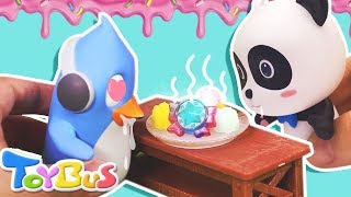 Panda Loves Candy House | Play Doh for Kids | Cooking Pretend Play | Toy Kitchen | ToyBus