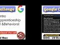 google apprenticeship march 25 process recall telephonic f2f 21 dec goc