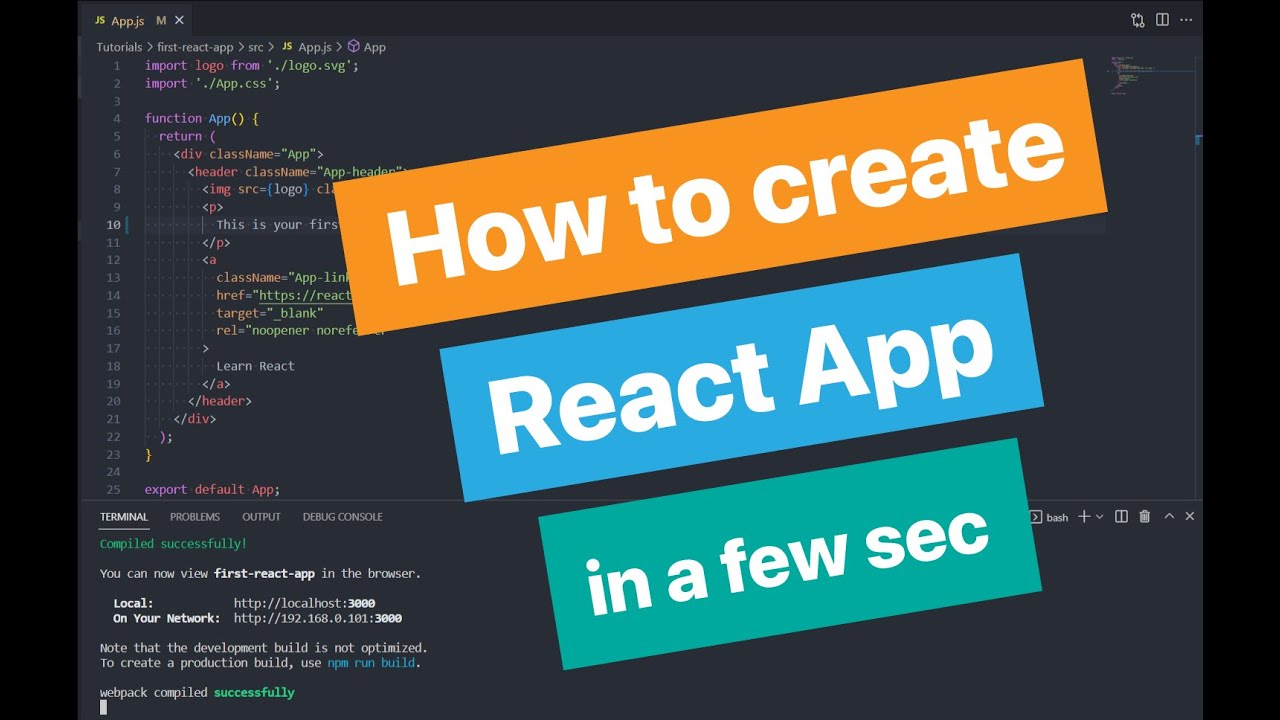 How To Create Your First React App | Npm, Npx, Create-react-app | Fast ...