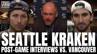 Matty Beniers, Brandon Montour \u0026 Dan Bylsma React to Seattle Kraken OT Loss vs. Vancouver Canucks