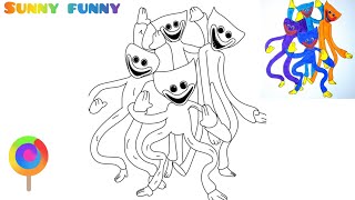 4 Version Huggy Wuggy Coloring Pages / How To Draw 4 Version Huggy Wuggy