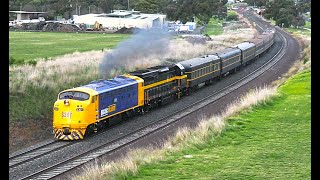 DIESEL LOCOS C501, S307, G525, BL26, XR557 \u0026 XR559 around Geelong - Australian Trains