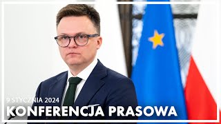 Konferencja prasowa marszałka Sejmu Szymona Hołowni ws. 2. posiedzenia Izby