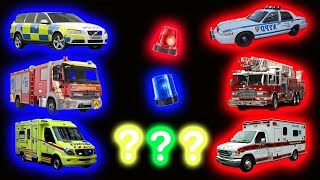 Ambulance, Fire Truck & Police “Siren Horn” Euro VS USA Sound Variations in 38 Seconds