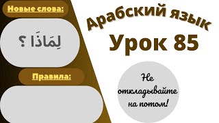 Начните сейчас! Арабский язык для начинающих. Урок 85