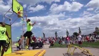 Extreme dunking team Acrodunk performs at the lakefront