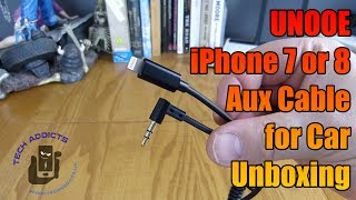 UNOOE iPhone 7 or 8 Aux Cable for Car Unboxing