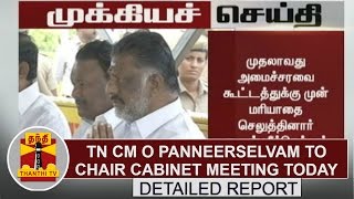 DETAILED REPORT | TN Chief Minister O Panneer Selvam to chair cabinet meeting Today | Thanthi TV