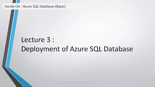 Azure Tenant and SQL Database deployment - 3.Deployment of Azure SQL Database