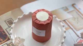 (SUB) Candle wrapping ideas | Cylindrical wrapping | #giftwrapping  146