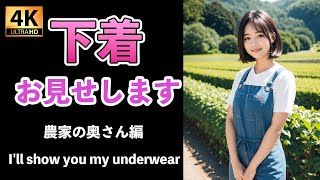 【4K】下着姿恥ずかしいけどお見せします｜農家の奥さん編｜I'll show you my undies AI美女 #人妻 #lookbook