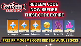 Genshin Impact - Free Primogems Codes August 2022 (Redeem Now Before These Code Expire) Update 3.0