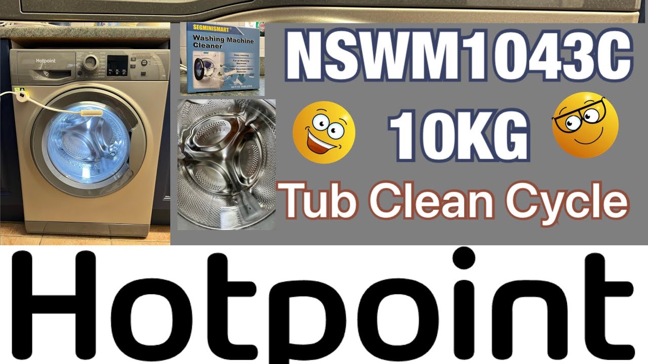 Hotpoint NSWM1043C, Tub Clean Cycle Using German Washer Cleaner - YouTube