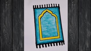 رسومات رمضانية/رسم سهل/رسم سجادة الصلاة/ تعليم الرسم /تعلم رسم سجادة صلاه سهلة/رسم سجادة