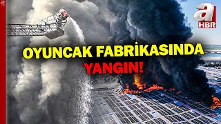 Kırklareli'ndeki oyuncak fabrikasında dev yangın! A Haber olay yerinde