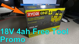 Ryobi 4ah Battery 2 Pack Free tool Promo Kit  (psk003)