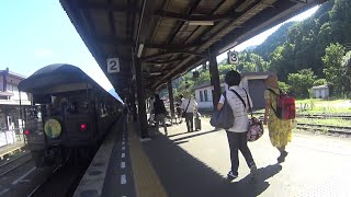 車いす道中記島根編 JR西日本津和野駅山口線新山口駅行臨時快速やまぐち号(8522)乗車 島根県鹿足郡津和野町編