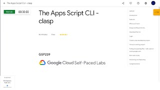 Qwiklabs | The Apps Script CLI - clasp [GSP239]