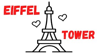How to Draw the Eiffel Tower for Kids || simple drawing of the Eiffel Tower