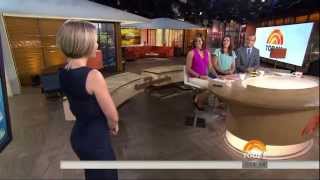 Dylan Dreyer - great figure - side view - tight blue dress - June 29, 2014