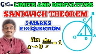 sandwich theorem class 11th || 1st PU 5 Marks fix questions Limits and derivatives 2022