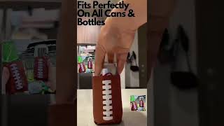 Chill Your Beer Like a Champ! Football Leather Insulator 🏈#FootballThemedParty#TikTokTrendingProduct