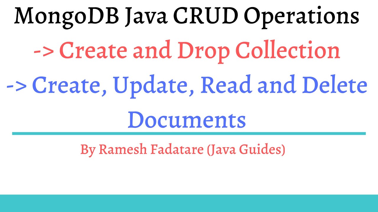 MongoDB Java CRUD Operations Example Tutorial - YouTube