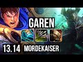 GAREN vs MORDEKAISER (TOP) | 8/0/5, 1.9M mastery, Legendary | TR Diamond | 13.14