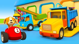 Helper Cars cartoons full episodes & Playground for puppy. Street vehicles & Car cartoons.