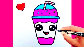 HOW TO DRAW A MILK SHAKE EASY STEP BY STEP