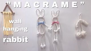 #DIY · #마크라메 🐇이상한 나라의 토끼/ macrame wall hanging #rabbit