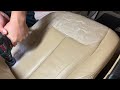 cleaning the bmw seats with sonax leather foam and drillbrush